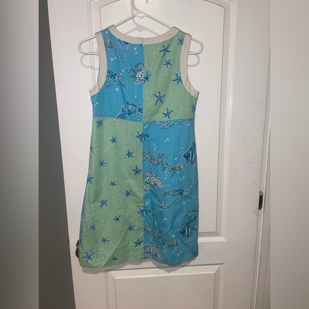 Vintage Lilly Pulitzer Sea Life Patchwork Shift Dress Fish & Starfish Print ๐ ๐ 4 - Picture 6 of 7